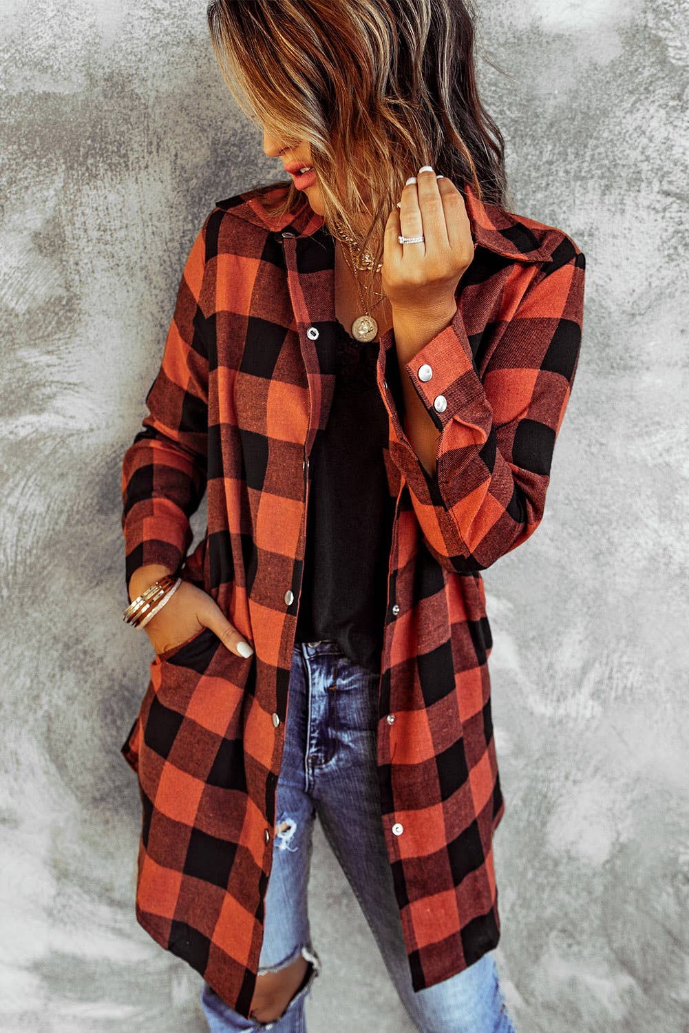 Plaid Shirt Coat