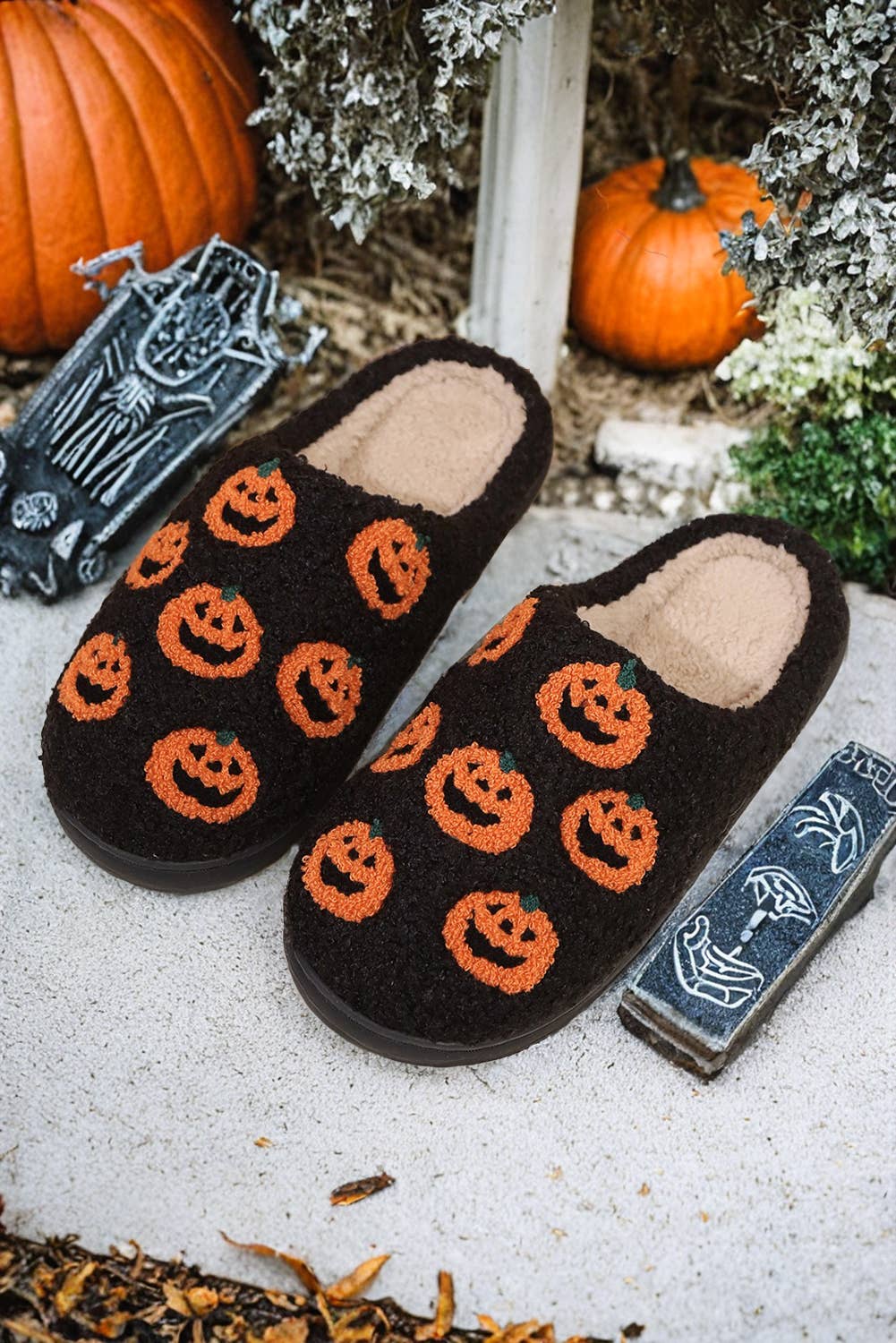 Halloween Pumpkin Plush Slippers