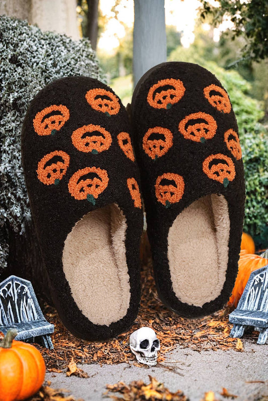 Halloween Pumpkin Plush Slippers