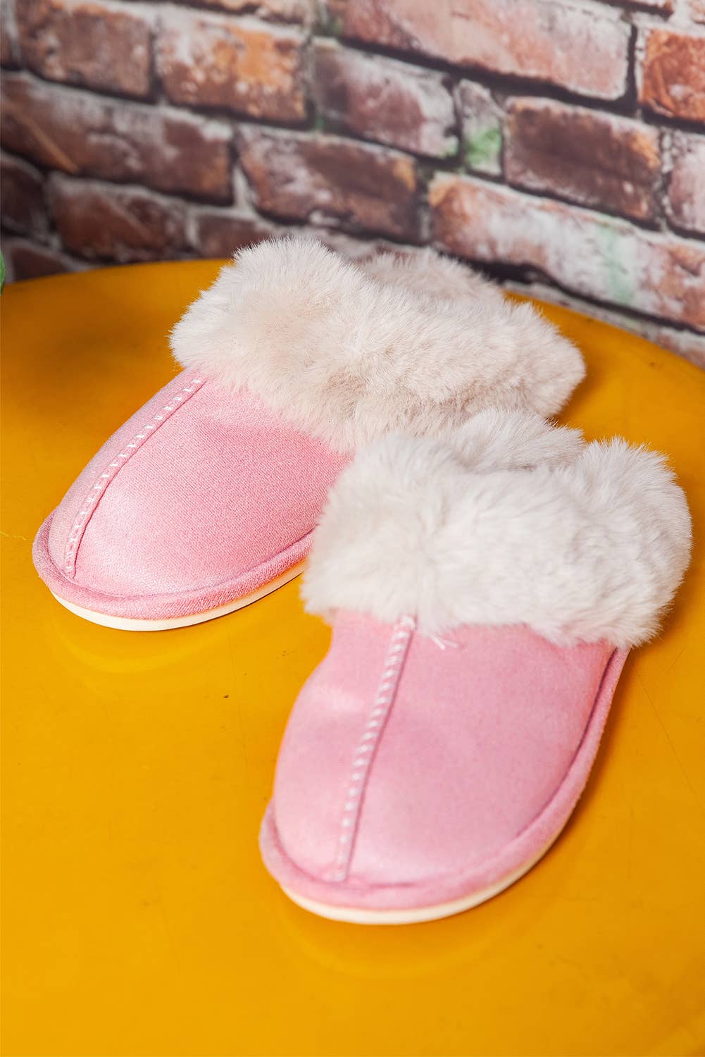 Faux Suede Plush Lined Slippers