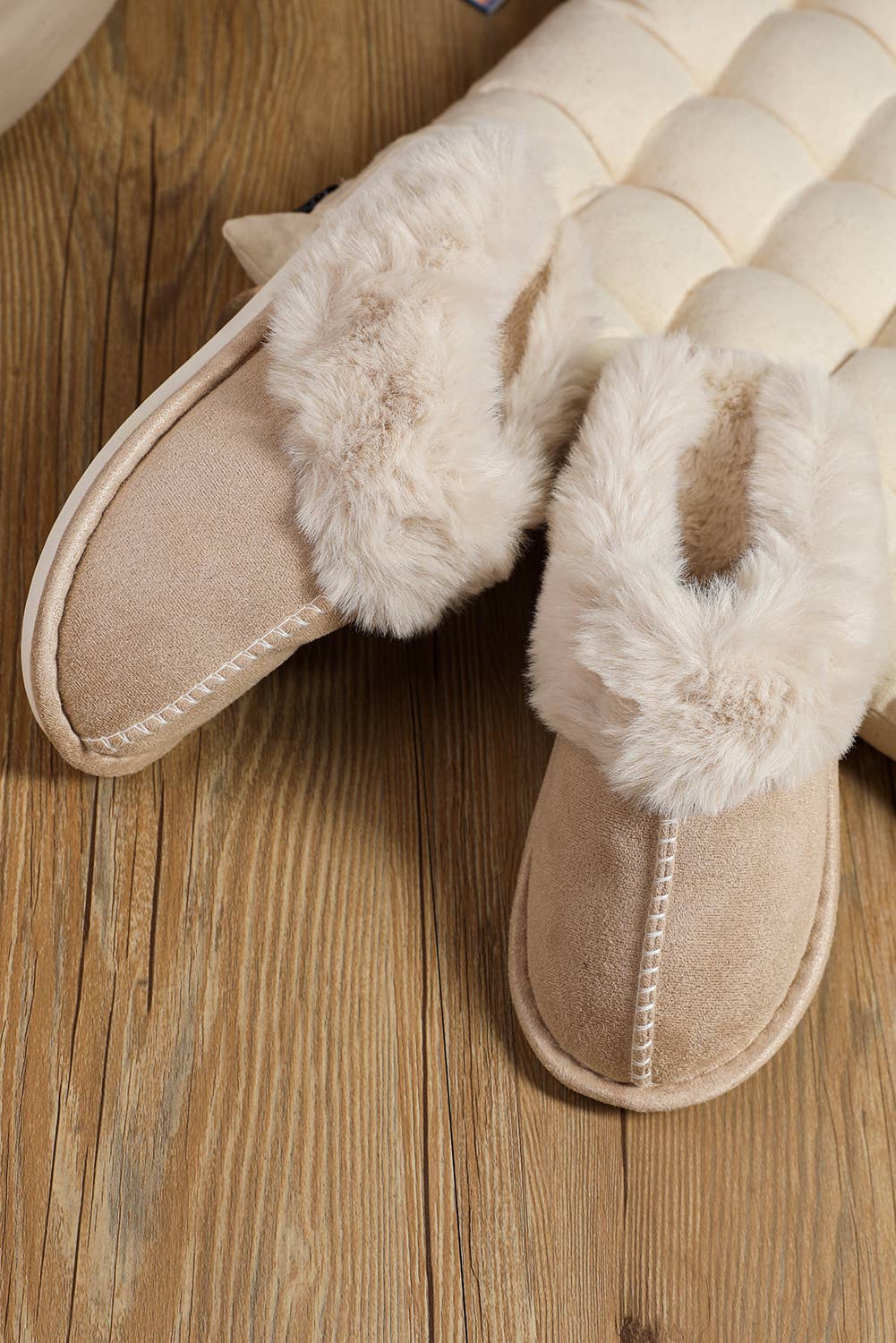 Faux Suede Plush Lined Slippers