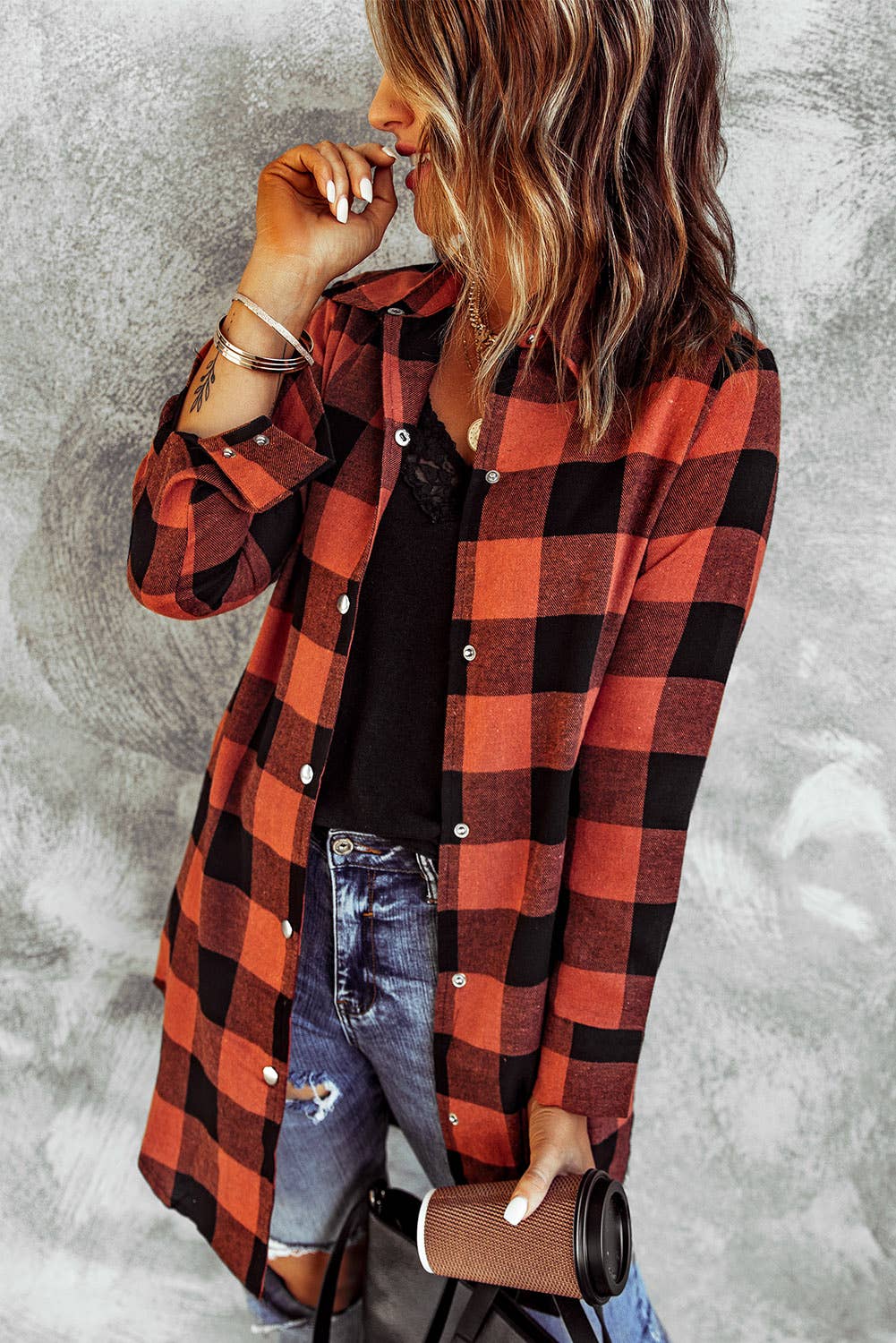 Plaid Shirt Coat