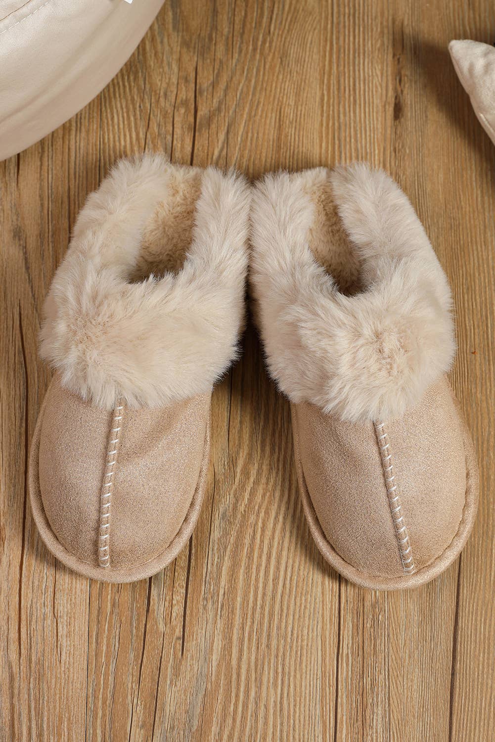 Faux Suede Plush Lined Slippers