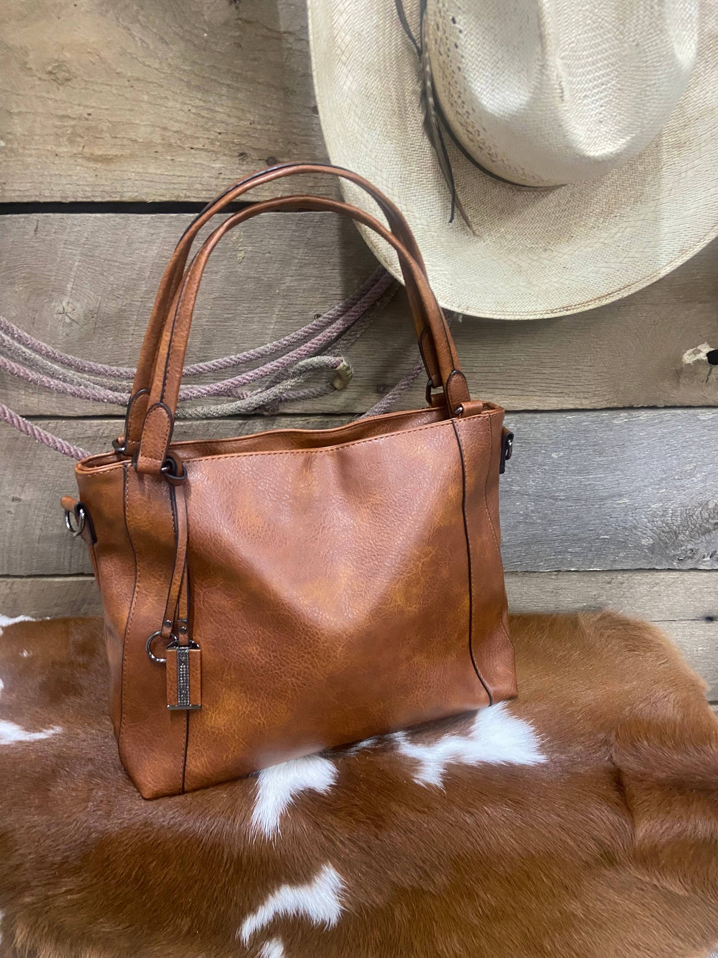 Soft Leather Purse Tote