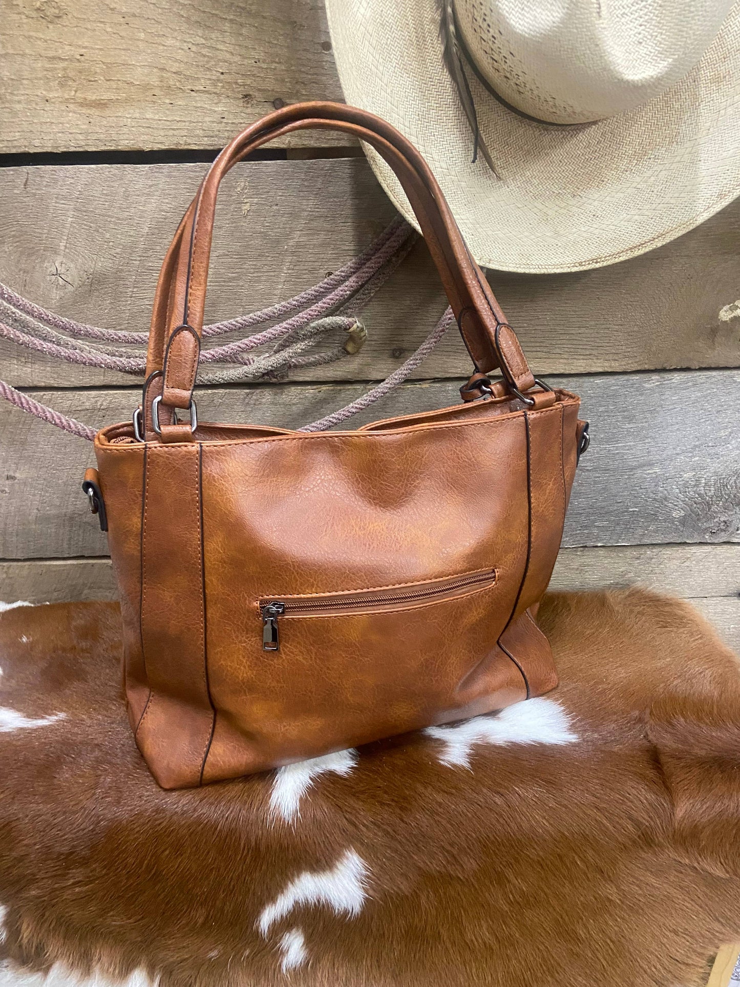 Soft Leather Purse Tote