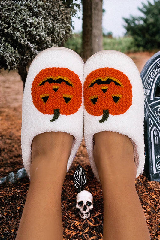 Halloween Pumpkin Plush Slippers