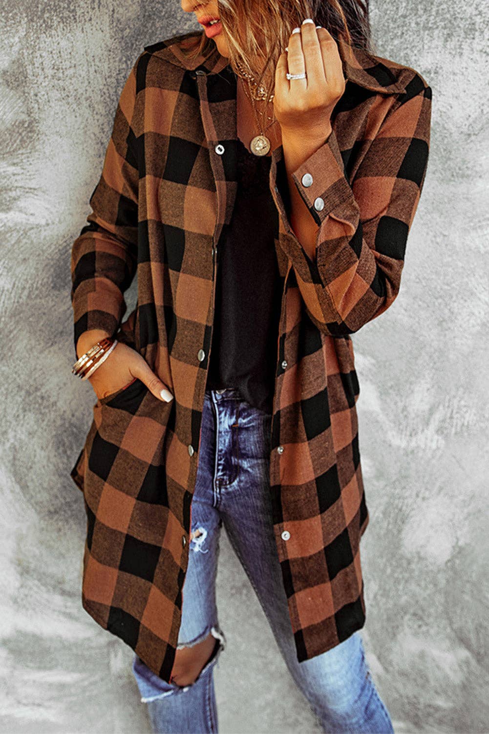 Plaid Shirt Coat