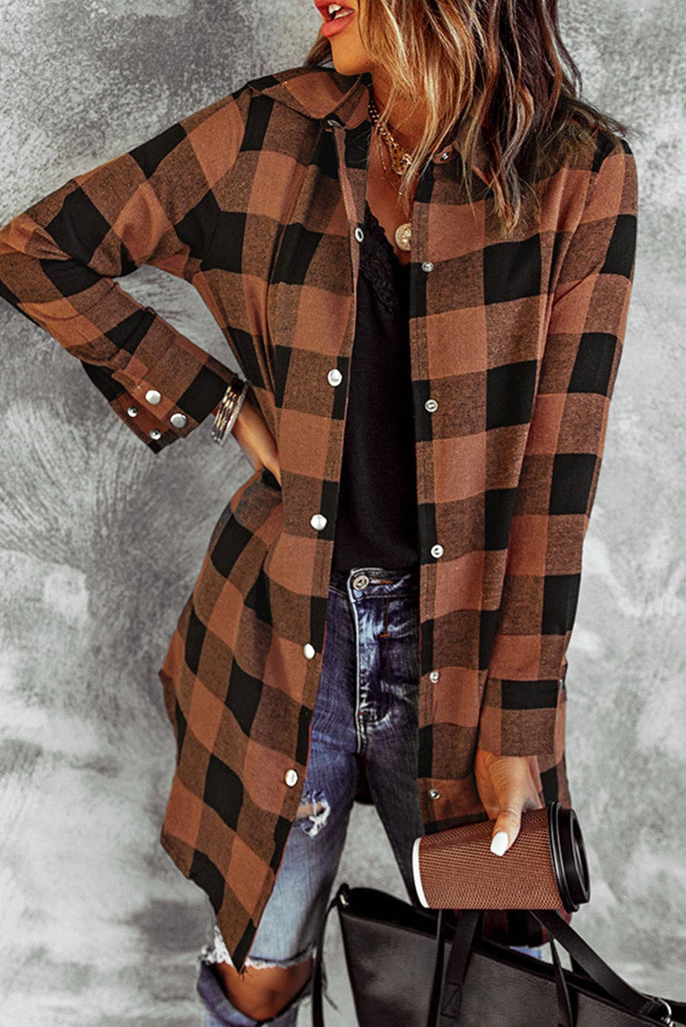 Plaid Shirt Coat