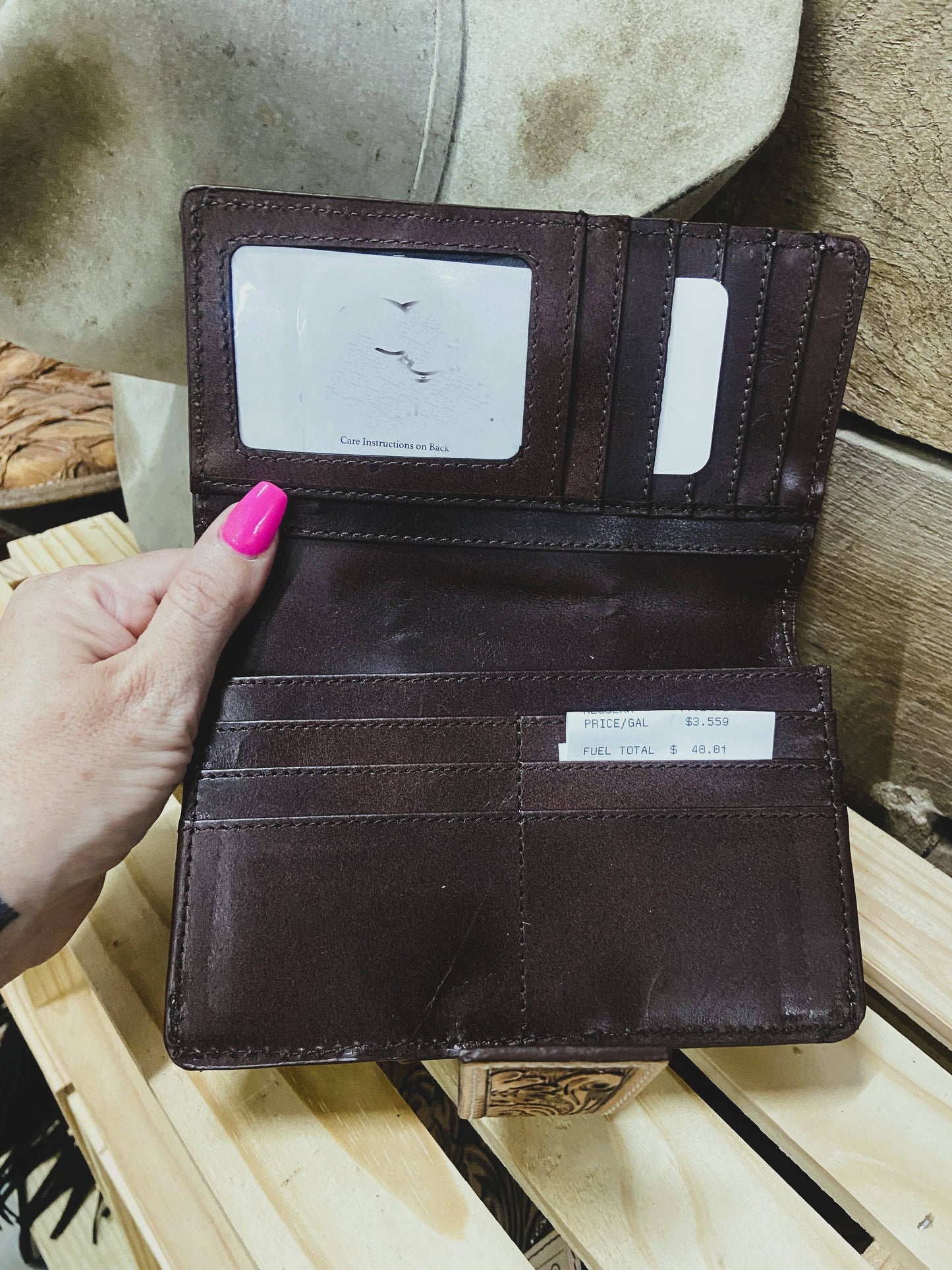 Ace Tooled Leather Cowhide Wallet