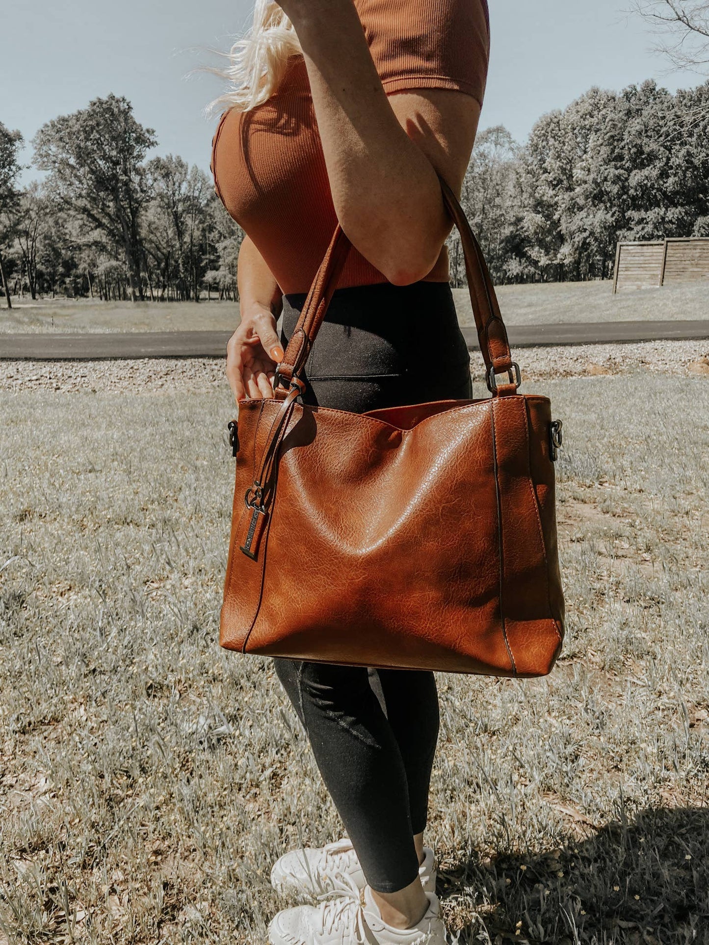 Soft Leather Purse Tote