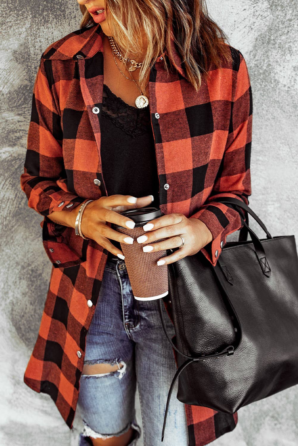 Plaid Shirt Coat