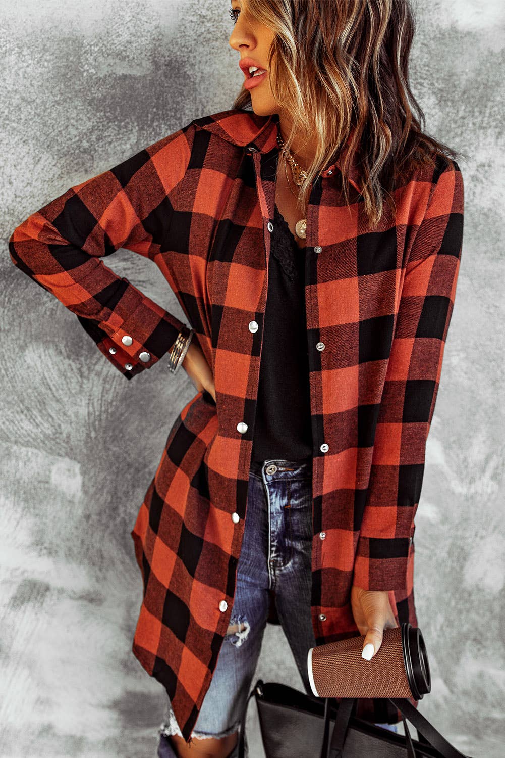 Plaid Shirt Coat