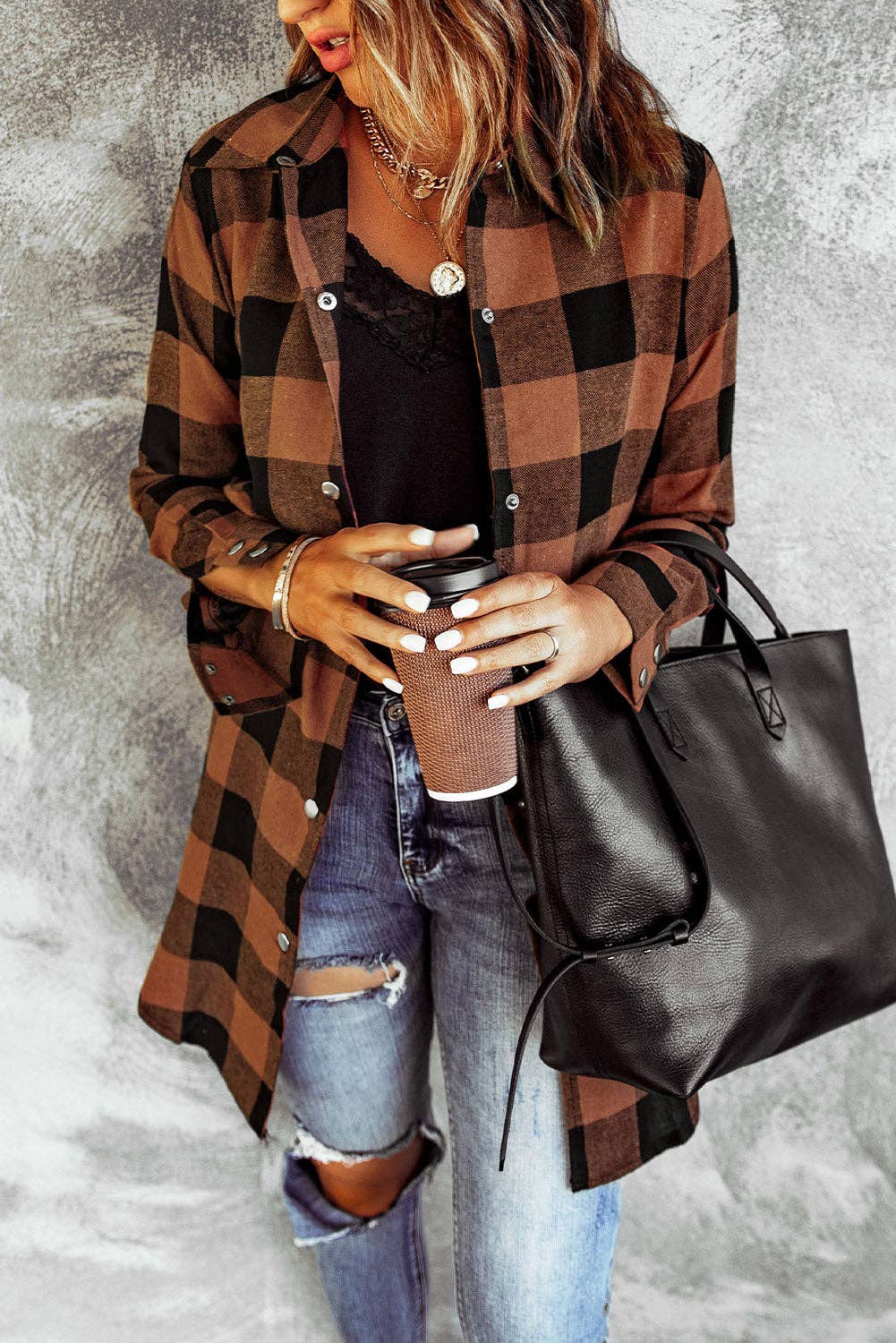 Plaid Shirt Coat