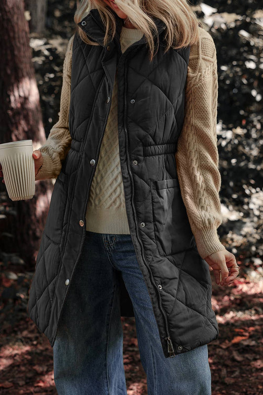 Quilted Stand Collar Puffer Vest