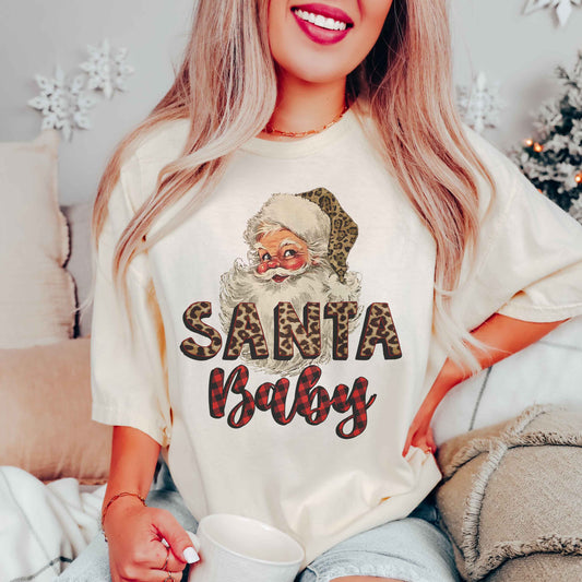 Santa Baby Cheetah Plaid-SAND