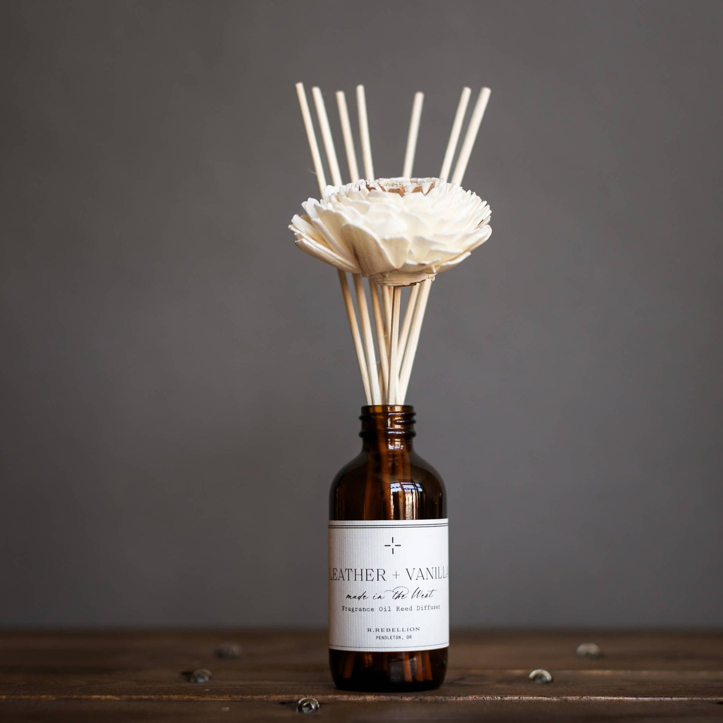 Leather + Vanilla Reed Diffuser 4 oz.