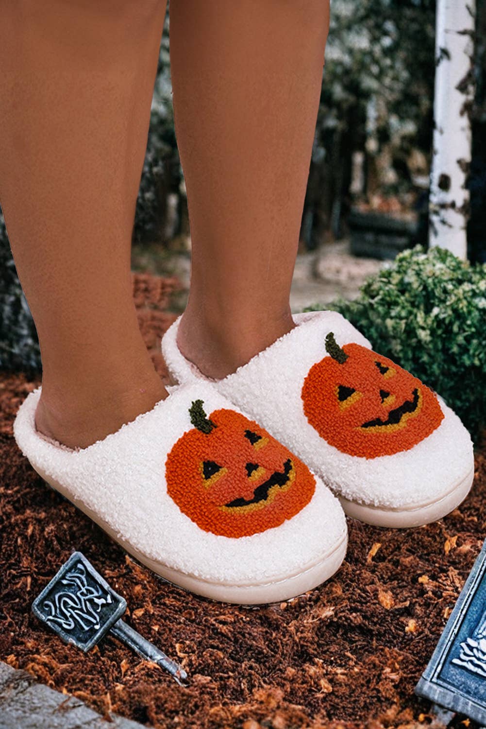 Halloween Pumpkin Plush Slippers