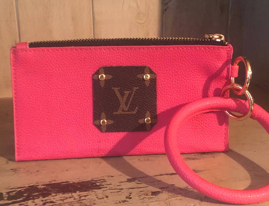 LV Bangle Wristlet Clutch Wallet Pink